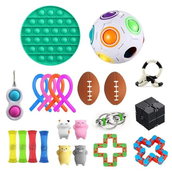 QS Amazon Vente Chaude Soutien Éducatif Clients Liberté DIY Assemblage Cube Fidget Jouets Pop It Autisme Sensoriel Bulle Fidget Jouets pour Enfants Jouets pour Enfants